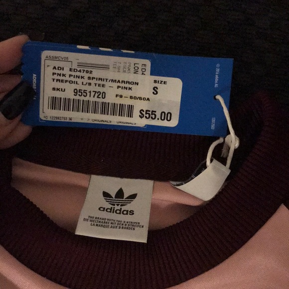 Pink Adidas L/S Tee - Picture 2 of 2